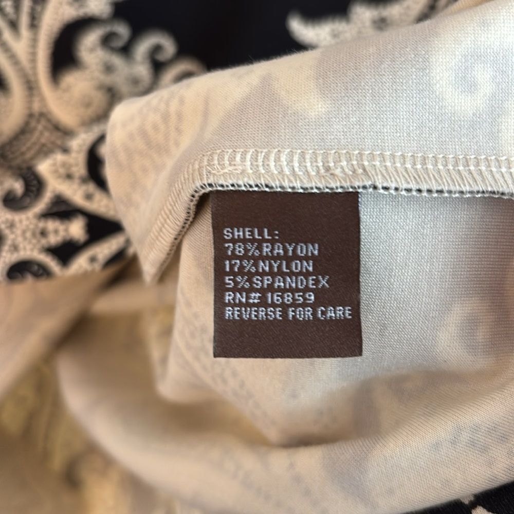 J. McLaughlin Women Elegant Black and Cream Patterned Dress Catalina cloth small - Picture 6 of 11